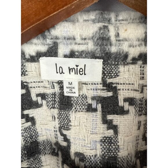 La Miel Womens Houndstooth Button-Up Jacket M - Picture 3 of 4